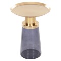 SIDE TABLE BALLIN FK9725 BLUE GLASS-METAL IN GOLD Φ37,5x49,5Hcm. SIDE TABLE BALLIN FK9725 BLUE GLASS-METAL IN GOLD Φ37,5x49,5Hcm.