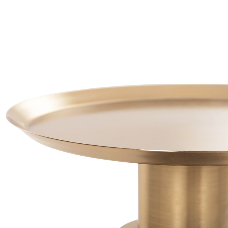 SIDE TABLE BALLIN FK9725 BLUE GLASS-METAL IN GOLD Φ37,5x49,5Hcm. SIDE TABLE BALLIN FK9725 BLUE GLASS-METAL IN GOLD Φ37,5x49,5Hcm.