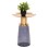 SIDE TABLE BALLIN FK9725 BLUE GLASS-METAL IN GOLD Φ37,5x49,5Hcm.