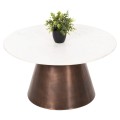 COFFEE TABLE FODEN FK9721 WHITE MARBLE TOP AND ANTIQUE COPPER COLOR METAL Φ77x40Hcm. COFFEE TABLE FODEN FK9721 WHITE MARBLE TOP AND ANTIQUE COPPER COLOR METAL Φ77x40Hcm.