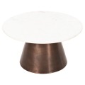COFFEE TABLE FODEN FK9721 WHITE MARBLE TOP AND ANTIQUE COPPER COLOR METAL Φ77x40Hcm. COFFEE TABLE FODEN FK9721 WHITE MARBLE TOP AND ANTIQUE COPPER COLOR METAL Φ77x40Hcm.