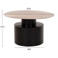 COFFEE TABLE CUTTY FK9722 METAL IN BLACK AND ANTIQUE BRASS Φ76x45,5Hcm.