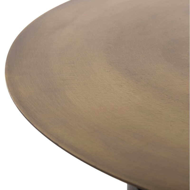 COFFEE TABLE CUTTY FK9722 METAL IN BLACK AND ANTIQUE BRASS Φ76x45,5Hcm.