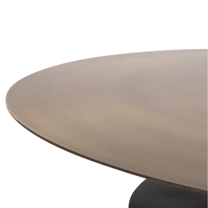 COFFEE TABLE CUTTY FK9722 METAL IN BLACK AND ANTIQUE BRASS Φ76x45,5Hcm.