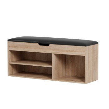 SHOE RACK WITH SEAT ROMIR FK2478.01 MELAMINE IN SONAMA-BROWN SEAT 100x30x44Hcm. SHOE RACK WITH SEAT ROMIR FK2478.01 MELAMINE IN SONAMA-BROWN SEAT 100x30x44Hcm.