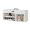 SHOE RACK WITH SEAT ROMIR FK2478.03 MELAMINE IN WHITE-WHITE SEAT 100x30x44Hcm.