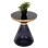 SIDE TABLE DEMMY FK9727 BLACK GLASS TOP & PURPLE GLASS BASE-METAL IN GOLD "NECK" Φ41x48Hcm.