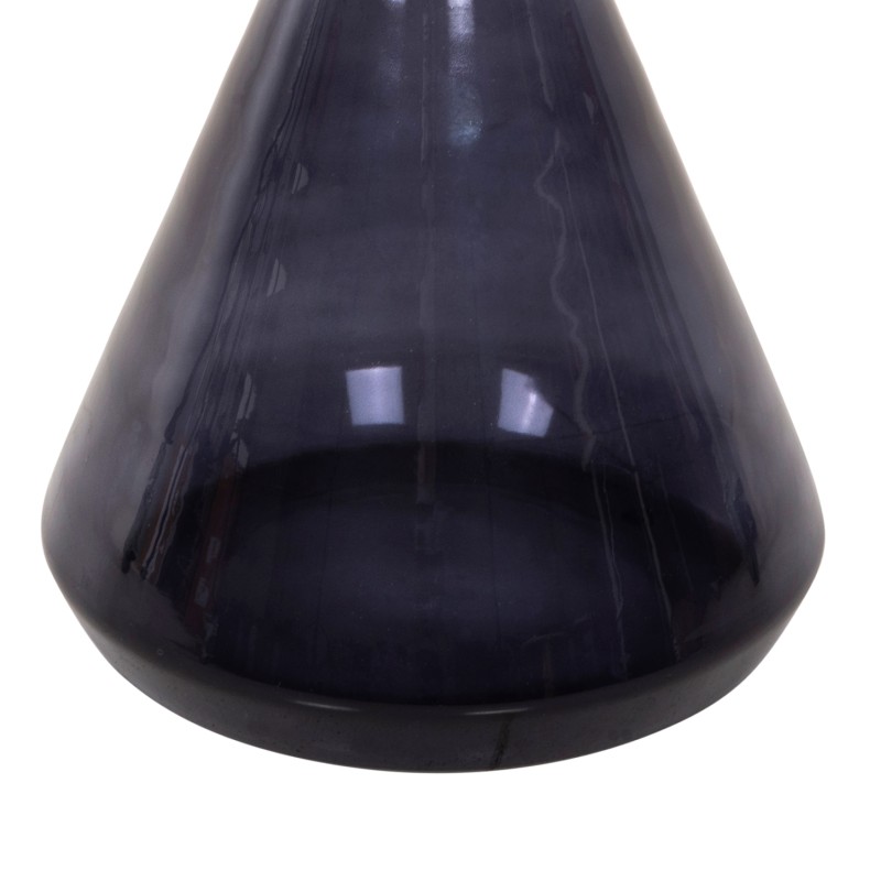 SIDE TABLE DEMMY FK9727 BLACK GLASS TOP & PURPLE GLASS BASE-METAL IN GOLD "NECK" Φ41x48Hcm.