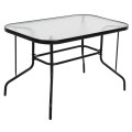 OUTDOOR METALLIC TABLE ADAM FK5679.03 BLACK WITH REINFORCED GLASS TOP 120Χ70Χ70Hcm. OUTDOOR METALLIC TABLE ADAM FK5679.03 BLACK WITH REINFORCED GLASS TOP 120Χ70Χ70Hcm.