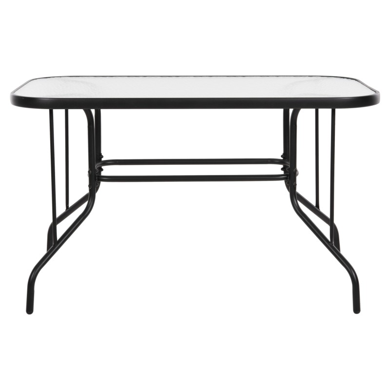 OUTDOOR METALLIC TABLE ADAM FK5679.03 BLACK WITH REINFORCED GLASS TOP 120Χ70Χ70Hcm. OUTDOOR METALLIC TABLE ADAM FK5679.03 BLACK WITH REINFORCED GLASS TOP 120Χ70Χ70Hcm.