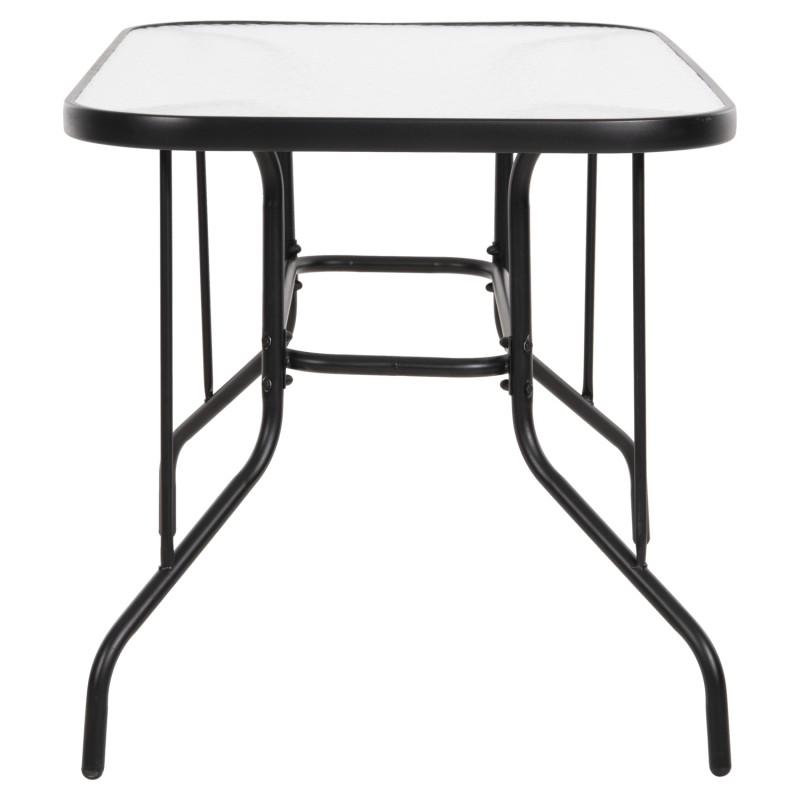 OUTDOOR METALLIC TABLE ADAM FK5679.03 BLACK WITH REINFORCED GLASS TOP 120Χ70Χ70Hcm. OUTDOOR METALLIC TABLE ADAM FK5679.03 BLACK WITH REINFORCED GLASS TOP 120Χ70Χ70Hcm.