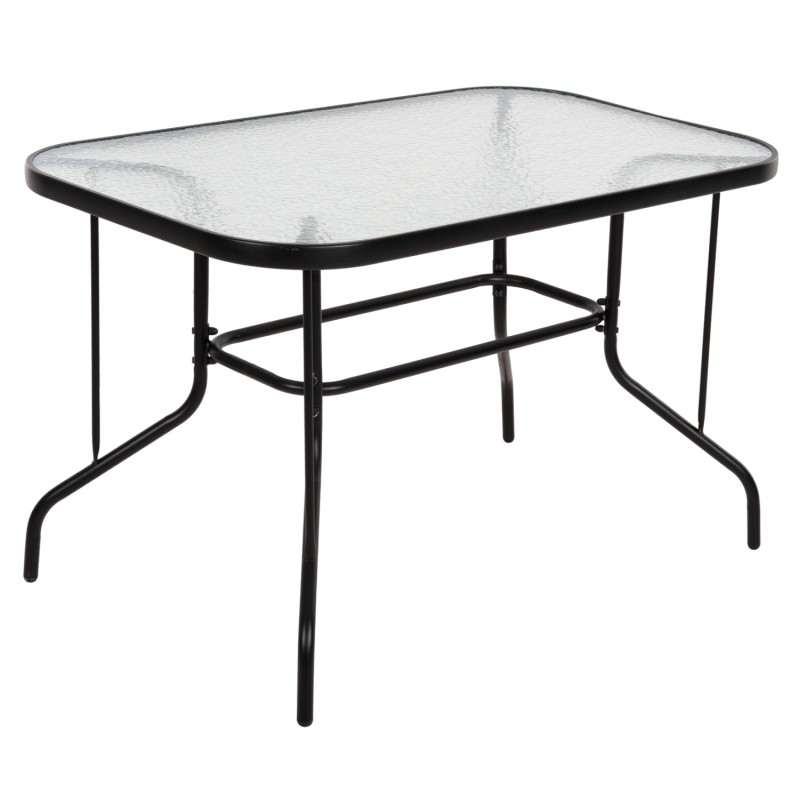 OUTDOOR METALLIC TABLE ADAM FK5679.03 BLACK WITH REINFORCED GLASS TOP 120Χ70Χ70Hcm. OUTDOOR METALLIC TABLE ADAM FK5679.03 BLACK WITH REINFORCED GLASS TOP 120Χ70Χ70Hcm.