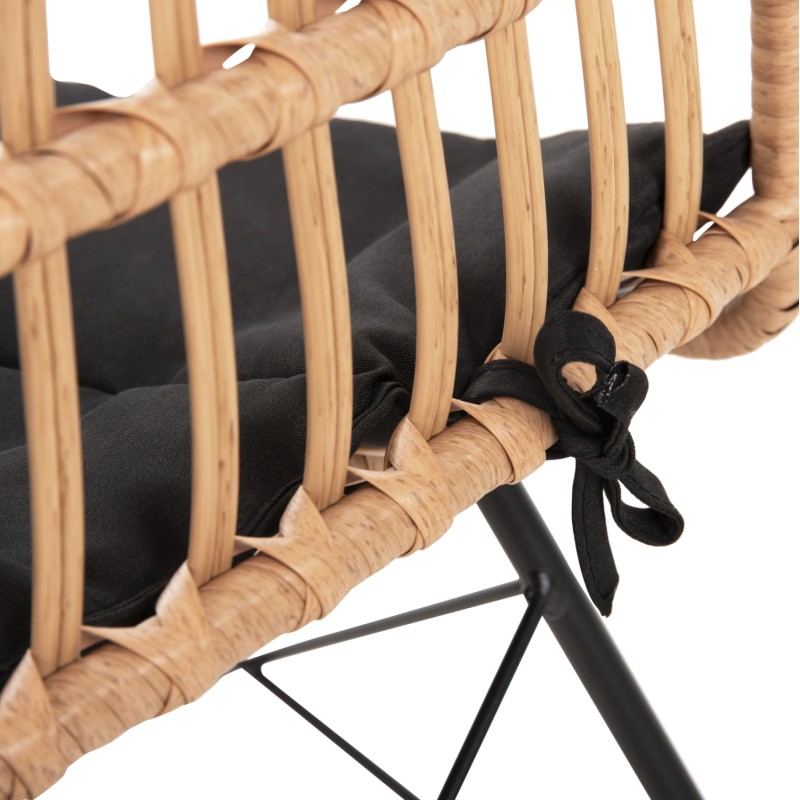 CHAIR OUTDOOR ALLEGRA FK5451.11 METAL & CUSHION BLACK- WICKER BEIGE 52x51.5x83.5Hcm. CHAIR OUTDOOR ALLEGRA FK5451.11 METAL & CUSHION BLACK- WICKER BEIGE 52x51.5x83.5Hcm.