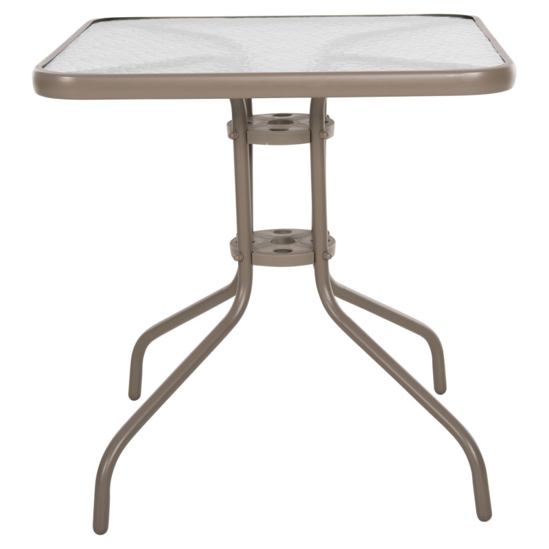OUTDOOR TABLE SQUARE FIGO FK5036.04 CHAMPAGNE METAL-GLASS TABLETOP 70Χ70Χ72.5Hcm OUTDOOR TABLE SQUARE FIGO FK5036.04 CHAMPAGNE METAL-GLASS TABLETOP 70Χ70Χ72.5Hcm