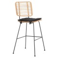 BAR STOOL ALLEGRA FK5455.11 METAL&CUSHION BLACK-WICKER BEIGE 56x59x116.5Hcm. BAR STOOL ALLEGRA FK5455.11 METAL&CUSHION BLACK-WICKER BEIGE 56x59x116.5Hcm.