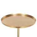 SIDE TABLE ROUND KAPPUR FK9726 MANGO WOOD IN WALNUT COLOR-METAL IN GOLD Φ38x62Hcm.