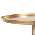 SIDE TABLE ROUND KAPPUR FK9726 MANGO WOOD IN WALNUT COLOR-METAL IN GOLD Φ38x62Hcm.