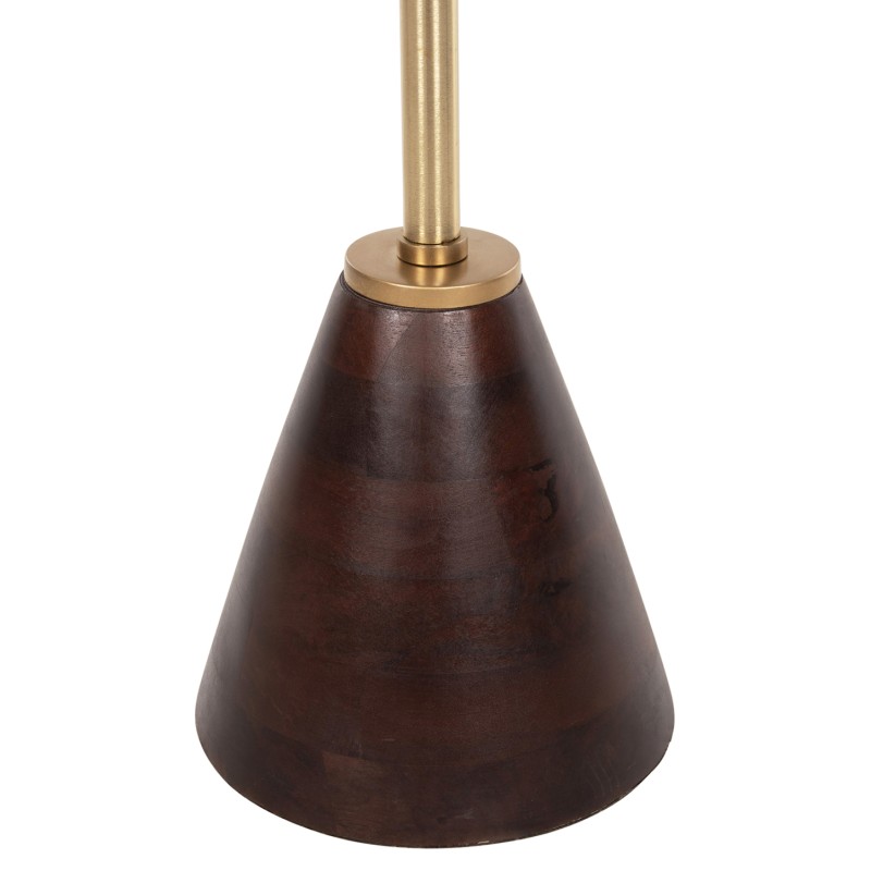 SIDE TABLE ROUND KAPPUR FK9726 MANGO WOOD IN WALNUT COLOR-METAL IN GOLD Φ38x62Hcm.