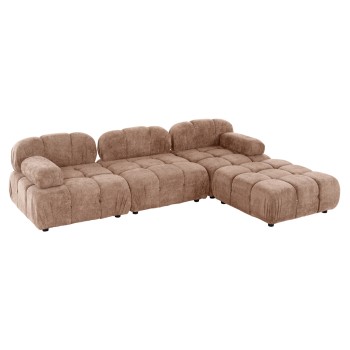 POLYMORPHIC SOFA SHIFTER FK6073.01 TEXTURED FABRIC IN LIGHT BROWN COLOR 290x196x76Hcm.