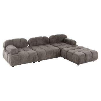 POLYMORPHIC SOFA SHIFTER FK6073.02 TEXTURED FABRIC IN GREY COLOR 290x196x76Hcm.