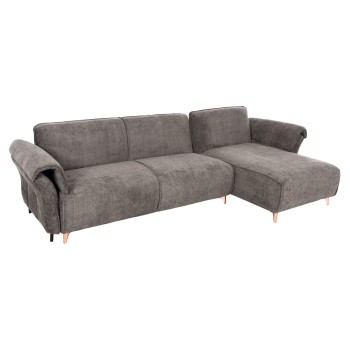 CORNER REVERSIBLE SOFA-BED MAILO FK6071.02 DARK GREY FABRIC-METAL LEGS 300x150x80Hcm.