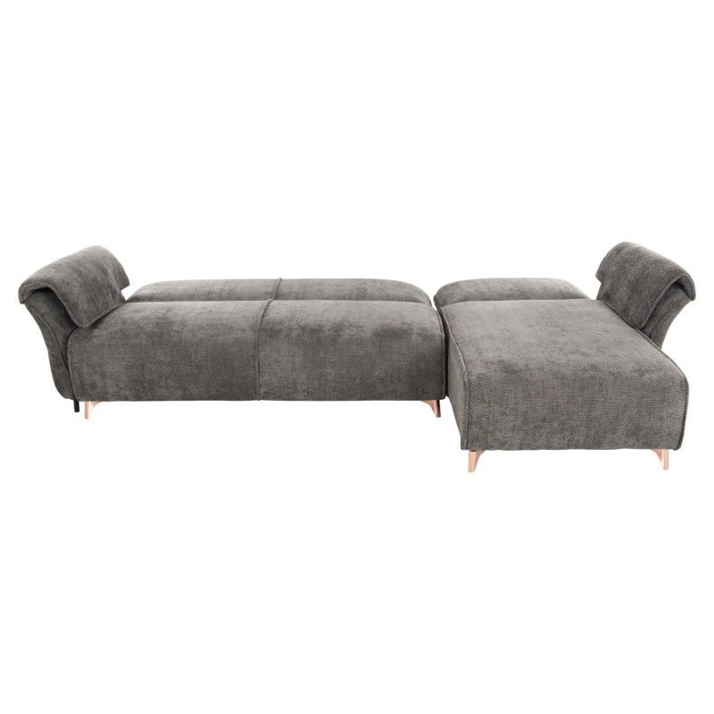 CORNER REVERSIBLE SOFA-BED MAILO FK6071.02 DARK GREY FABRIC-METAL LEGS 300x150x80Hcm.