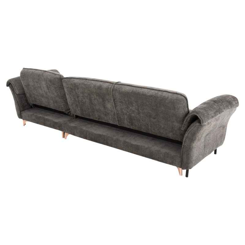 CORNER REVERSIBLE SOFA-BED MAILO FK6071.02 DARK GREY FABRIC-METAL LEGS 300x150x80Hcm.