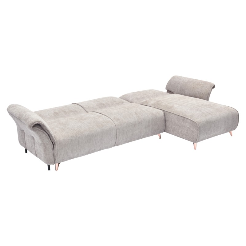 CORNER REVERSIBLE SOFA-BED MAILO FK6071.05 BEIGE FABRIC-METAL LEGS 300x150x80Hcm.