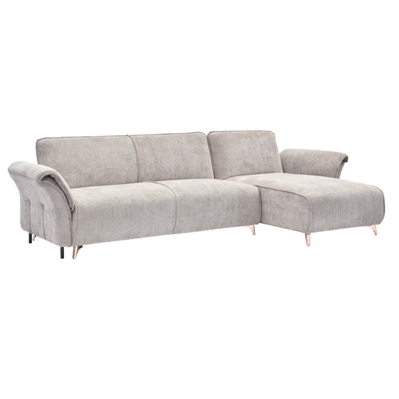 CORNER REVERSIBLE SOFA-BED MAILO FK6071.05 BEIGE FABRIC-METAL LEGS 300x150x80Hcm.