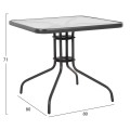 OUTDOOR TABLE SQUARE FIGO FK5972.01 GREY METAL-GLASS TABLETOP 80Χ80Χ71Hcm OUTDOOR TABLE SQUARE FIGO FK5972.01 GREY METAL-GLASS TABLETOP 80Χ80Χ71Hcm
