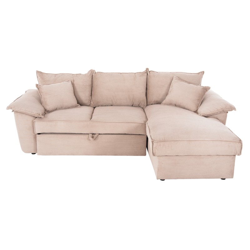 CORNER SOFA-BED WITH STORAGE SPACE ALDO FK3276.01R BEIGE FABRIC 256x91-159x87Hcm. CORNER SOFA-BED WITH STORAGE SPACE ALDO FK3276.01R BEIGE FABRIC 256x91-159x87Hcm.
