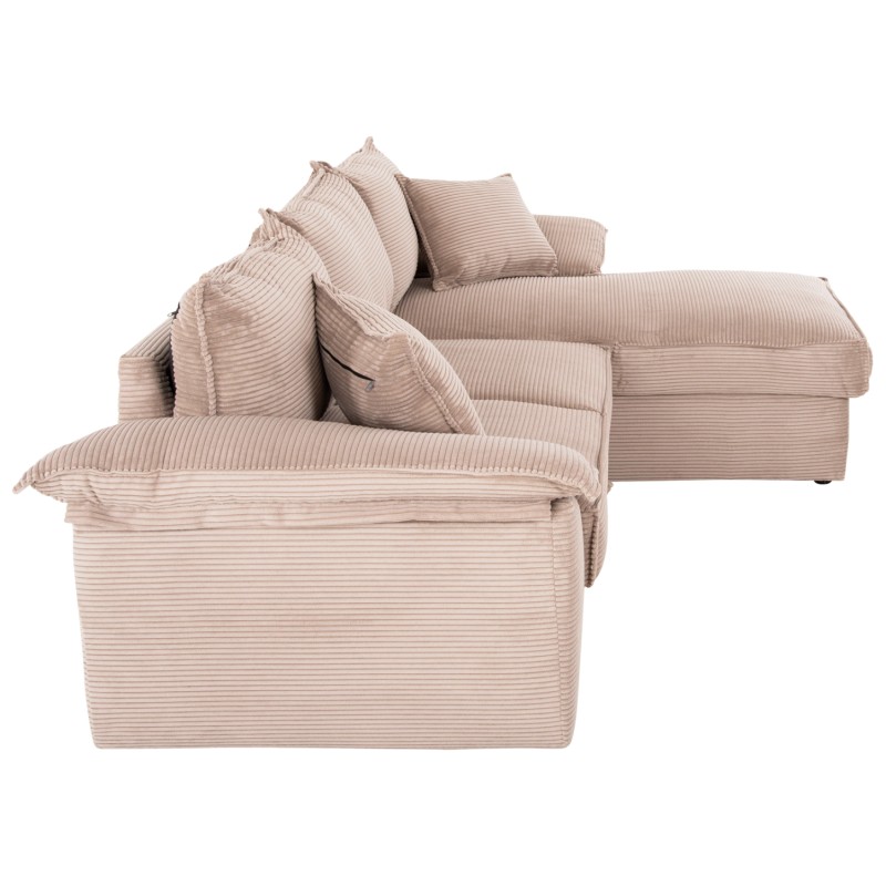 CORNER SOFA-BED WITH STORAGE SPACE ALDO FK3276.01R BEIGE FABRIC 256x91-159x87Hcm. CORNER SOFA-BED WITH STORAGE SPACE ALDO FK3276.01R BEIGE FABRIC 256x91-159x87Hcm.