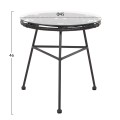 SIDE TABLE ROUND BLACK METAL ALLEGRA FK5459.12 BLACK WICKER-GLASS Φ45x46Hcm. SIDE TABLE ROUND BLACK METAL ALLEGRA FK5459.12 BLACK WICKER-GLASS Φ45x46Hcm.