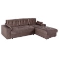 CORNER SOFA-BED WITH STORAGE SPACE CLANCY FK3281.03R BROWN FABRIC 308x181x92Hcm. CORNER SOFA-BED WITH STORAGE SPACE CLANCY FK3281.03R BROWN FABRIC 308x181x92Hcm.