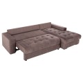 CORNER SOFA-BED WITH STORAGE SPACE CLANCY FK3281.03R BROWN FABRIC 308x181x92Hcm. CORNER SOFA-BED WITH STORAGE SPACE CLANCY FK3281.03R BROWN FABRIC 308x181x92Hcm.
