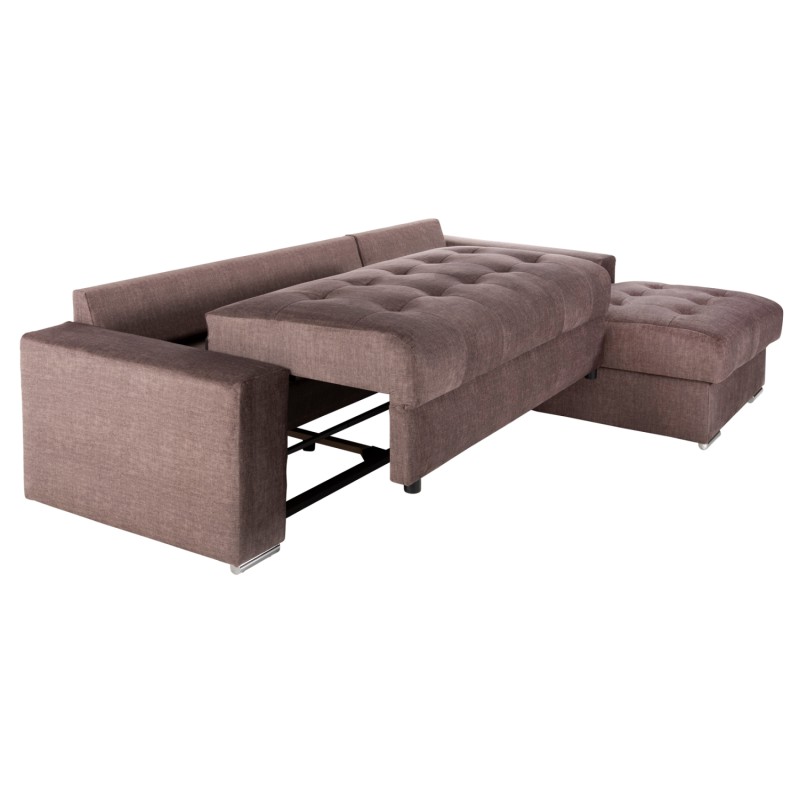 CORNER SOFA-BED WITH STORAGE SPACE CLANCY FK3281.03R BROWN FABRIC 308x181x92Hcm. CORNER SOFA-BED WITH STORAGE SPACE CLANCY FK3281.03R BROWN FABRIC 308x181x92Hcm.