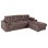 CORNER SOFA-BED WITH STORAGE SPACE CLANCY FK3281.03R BROWN FABRIC 308x181x92Hcm.