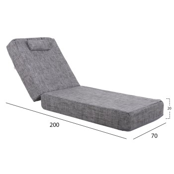 SUNBED CUSHION TEXTLINE GREY SIFNOS FK11761.10 200(120+80)x70x20Hcm. SUNBED CUSHION TEXTLINE GREY SIFNOS FK11761.10 200(120+80)x70x20Hcm.