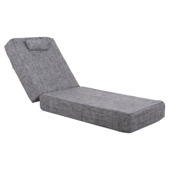 SUNBED CUSHION TEXTLINE GREY SIFNOS FK11761.10 200(120+80)x70x20Hcm.