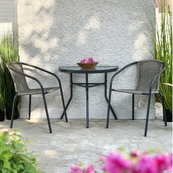 SEMICIRCULAR TABLE LIMA FK5967.01 METAL IN GREY WITH GLASS TOP 70x40x64,5Hcm. SEMICIRCULAR TABLE LIMA FK5967.01 METAL IN GREY WITH GLASS TOP 70x40x64,5Hcm.