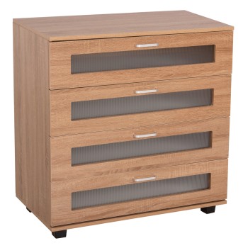 CHEST OF DRAWERS THORGAN FK9880.01 MELAMINE IN SONAMA-4 DRAWERS 80Χ40Χ83Hcm.
