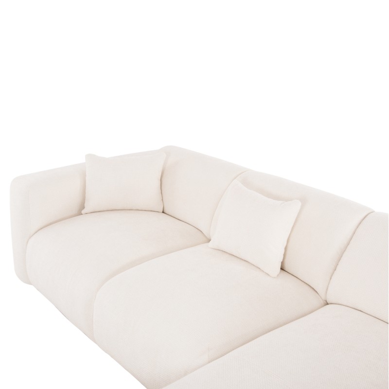 CORNER SOFA BRICKEN FK3275.02R WHITE FABRIC 110-282x98-160x72Hcm. CORNER SOFA BRICKEN FK3275.02R WHITE FABRIC 110-282x98-160x72Hcm.