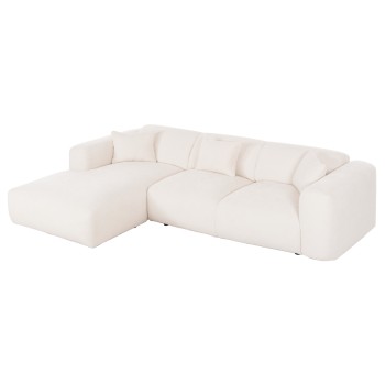CORNER SOFA (LEFT) BRICKEN FK3275.02L WHITE FABRIC 110-282x98-160x72Hcm.