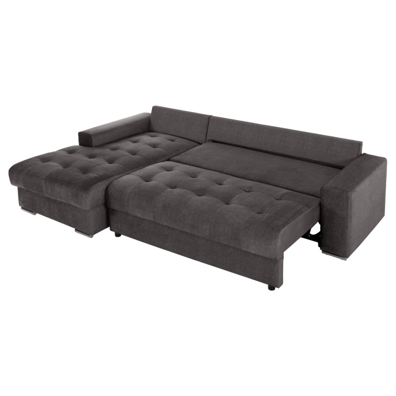 CORNER (LEFT) SOFA-BED WITH STORAGE SPACE CLANCY FK3281.02L ANTHRACITE FABRIC 308x181x92Hcm. CORNER (LEFT) SOFA-BED WITH STORAGE SPACE CLANCY FK3281.02L ANTHRACITE FABRIC 308x181x92Hcm.
