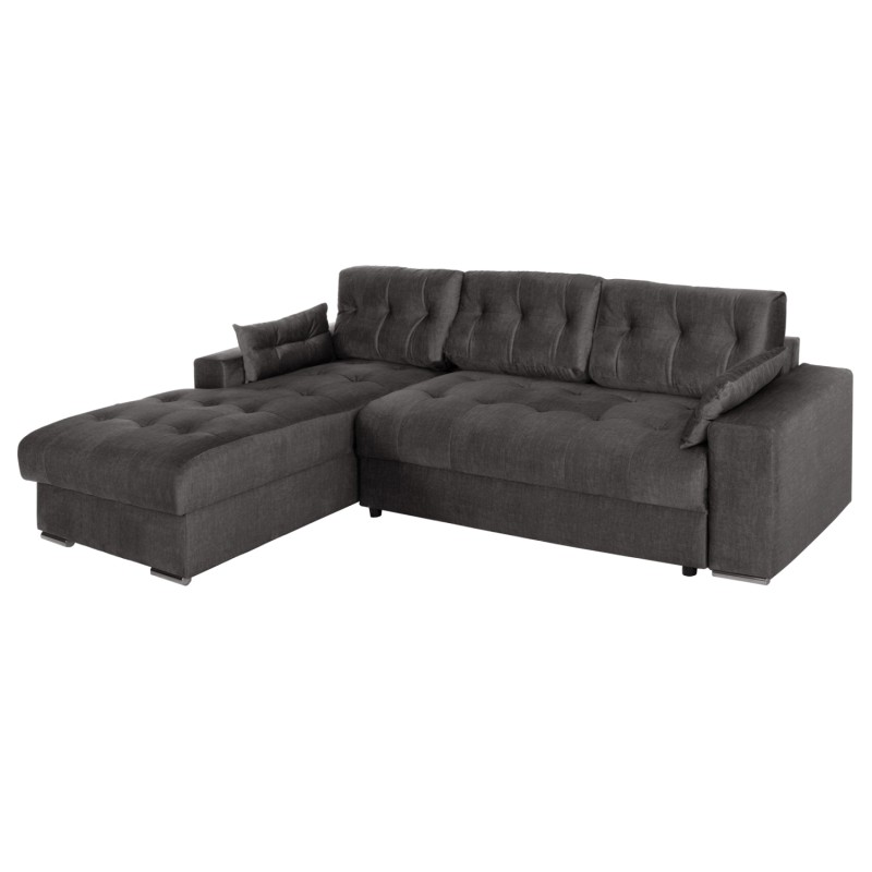 CORNER (LEFT) SOFA-BED WITH STORAGE SPACE CLANCY FK3281.02L ANTHRACITE FABRIC 308x181x92Hcm. CORNER (LEFT) SOFA-BED WITH STORAGE SPACE CLANCY FK3281.02L ANTHRACITE FABRIC 308x181x92Hcm.