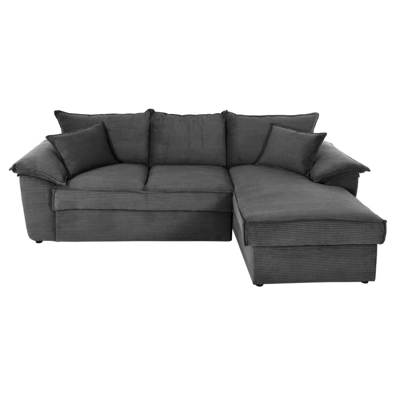 CORNER SOFA-BED WITH STORAGE SPACE ALDO FK3276.02R ANTHRACITE FABRIC 256x91-159x87Hcm. CORNER SOFA-BED WITH STORAGE SPACE ALDO FK3276.02R ANTHRACITE FABRIC 256x91-159x87Hcm.