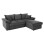 CORNER SOFA-BED WITH STORAGE SPACE ALDO FK3276.02R ANTHRACITE FABRIC 256x91-159x87Hcm.
