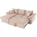 CORNER (LEFT) SOFA-BED WITH STORAGE SPACE ALDO FK3276.01L BEIGE FABRIC 256x91-159x87Hcm. CORNER (LEFT) SOFA-BED WITH STORAGE SPACE ALDO FK3276.01L BEIGE FABRIC 256x91-159x87Hcm.