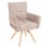 DINING ARMCHAIR GAZER FK9845.04 BEIGE FABRIC-RUBBERWOOD LEGS 66x63x91Hcm.