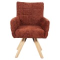 DINING ARMCHAIR GAZER FK9845.06 REDDISH BROWN FABRIC-RUBBERWOOD LEGS 66x63x91Hcm. DINING ARMCHAIR GAZER FK9845.06 REDDISH BROWN FABRIC-RUBBERWOOD LEGS 66x63x91Hcm.